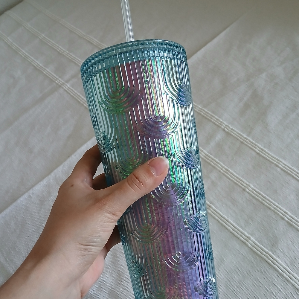 Starbucks Iridescent Mermaid Scale Blue Tumbler 2022 - Picture 3 of 5